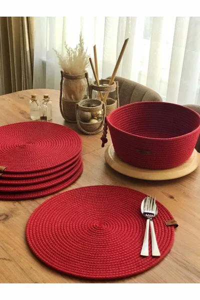 Набор подставок для тарелок, американский стиль сервировки, хлебница, корзинка, 6 подставок и 1 хлебница