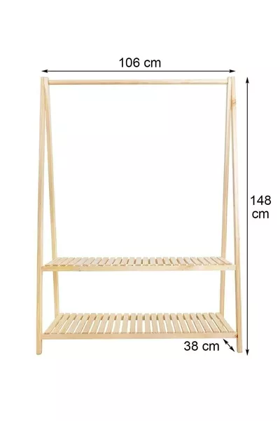علاقة ملابس خشبية بأرجل للملابس والمعاطف وتخزين الملابس