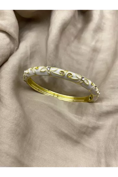 سوار سلكي بألوان زهرية مطلية بالمينا