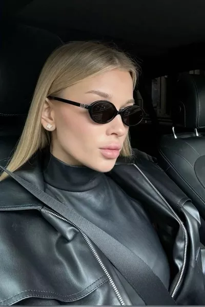 MIUX Burgundy Leopard Sunglasses Oval  New Season Popular  / REN Eyewear