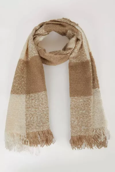 Women's Checked Fringed Scarf WN