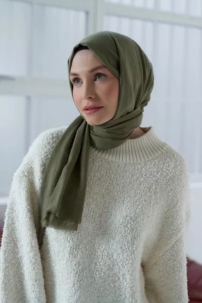 Нео хлопковый шарф Зеленый чай