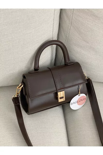 Magnetic Detailed Coffee Women's Shoulder Bag