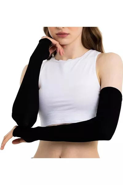 Paire de protège-bras extensibles en tissu Sandy noir de haute qualité de  cm,  