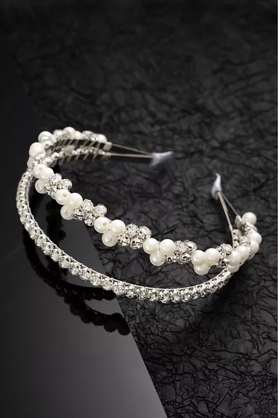 Double Row Zircon Stone Special Occasion Bridal Tiara