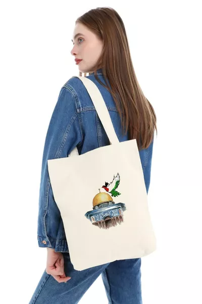 Canvas tas met Jeruzalem-opdruk