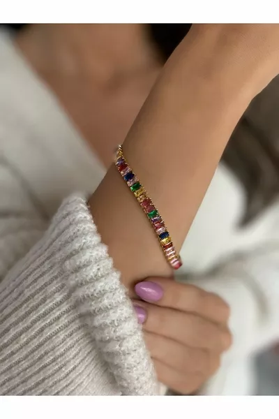 Steel Colored Zircon Stone Bracelet