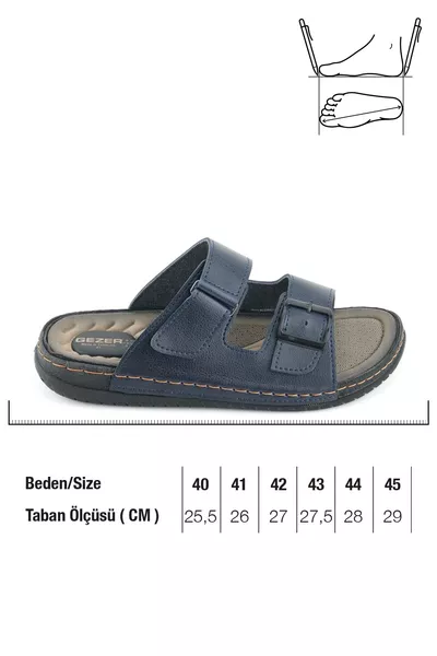 شبشب رجالي صيفي من الجلد الصناعي بمشبكين قابلين للتعديل ونعل مريح يومي