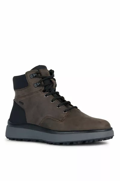 Темно-коричневые мужские нубуковые сапоги U GRANITO + GRIP B A