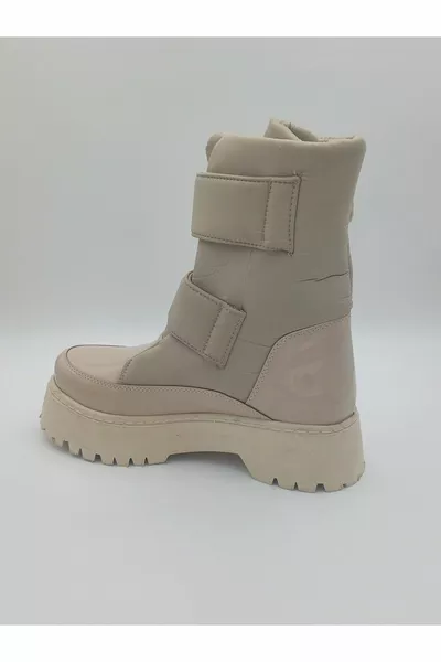 Damen Velcro Winter Schneestiefel mit dicken Sohlen und dicken Absätzen