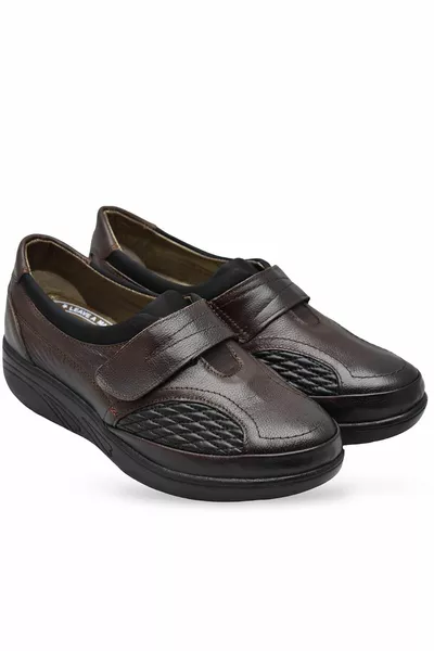  Suola Ortopedica Completa Del Cuoio Genuino Velcro Scarpe Da Donna Casual Scarpe Mamma