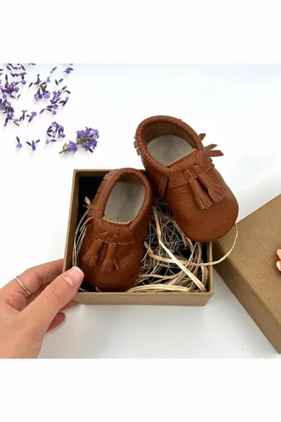 هدية الطفل الخطوة الأولى الجوارب الجلدية الطبيعية أحذية للجنسين