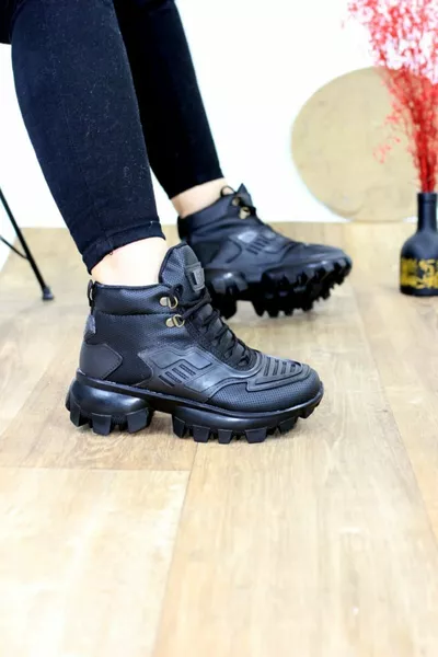 Winter Boots Black Dozer Sole Unisex Casual Sports Boots Waterproof