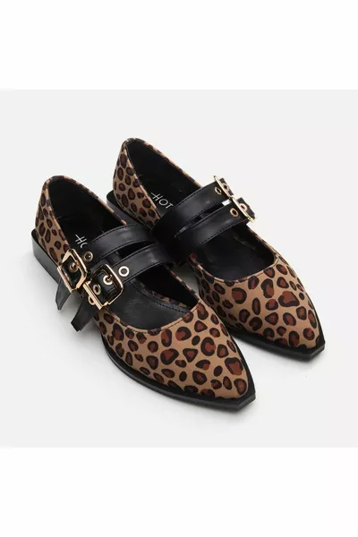 Mary Jane loafer voor dames met luipaardprint