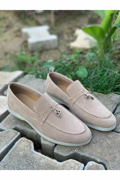 أحذية الرجال من جلد الغزال الرملي المتسكع، أحذية كلاسيكية، أحذية الصيف