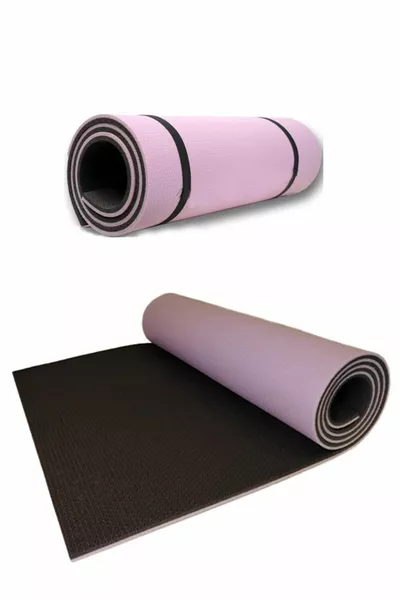 8,5 mm doppelseitige fliederfarbene schwarze Pilates-Matte ohne Streifen rutschfeste Trainingsmatte Campingmatte