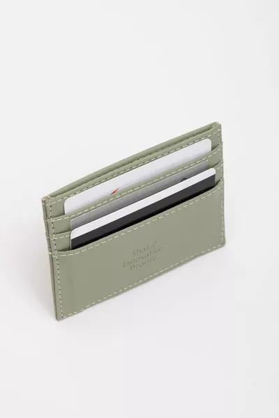 Ментово зелено  Унисекс изкуствена кожа Супер тънък модел Хартиено отделение за пари Държач за кредитна карта и визитка Ka