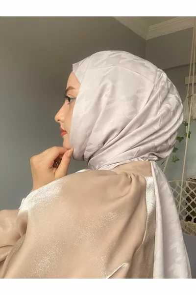 CROWFOOT PATTERN SILKY JACQUARD SHAWL