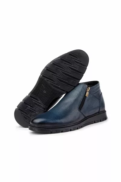 Moyna جلد طبيعي المطاط وحيد أحذية الفراء الرجالية ، داخل أحذية الفراء