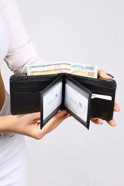 محفظة كلاسيكية للرجال أسود