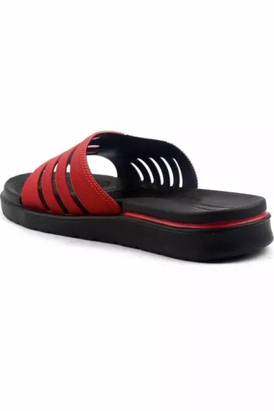 رجال  أسود أحمر الشاطئ حمام سباحة شباشب كاجوال 