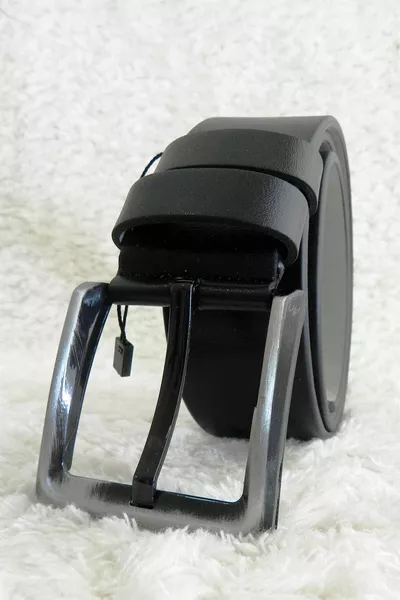 Черен мъжки колан 4,5 см Дънки и платно в тон