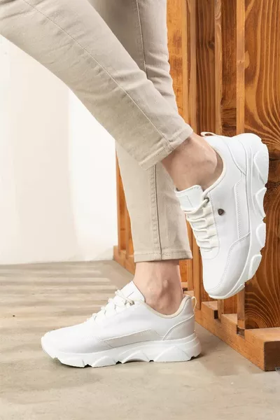  أبيض اللون أبيض باطل الرجال أحذية كاجوال