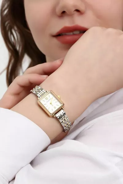 مايار مربع القضية الذهب الفضة الفرقة المرأة ساعة اليد