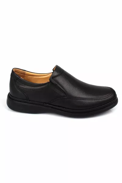 Hommes Noir Intérieur Extérieur Véritable Cuir Complet Orthopédique Gel Semelle Chaussures Décontractées