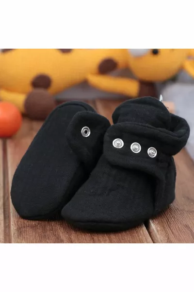 القطن العضوي الشاش الجوارب الطفل، الجوارب حديثي الولادة، أسود