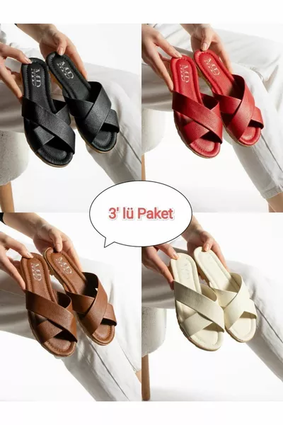 Set da 3 pantofole da donna Cross Outdoor And House Pantofole Set di bundle per dote