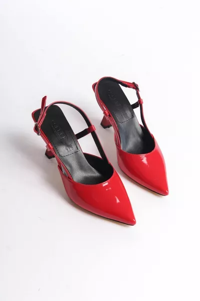 كعب نسائي مفتوح الظهر مشبك سلسلة جديدة كعب 9 سم