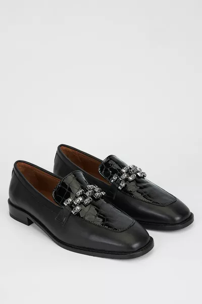 أحذية لوفر جلد طبيعي للسيدات -4 مليار Ayk /