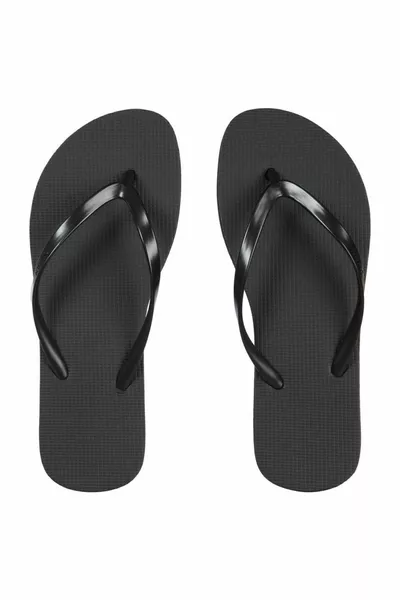 Дамска черна гъвкава подметка Леки джапанки Морски плаж Чехли за басейн Черен