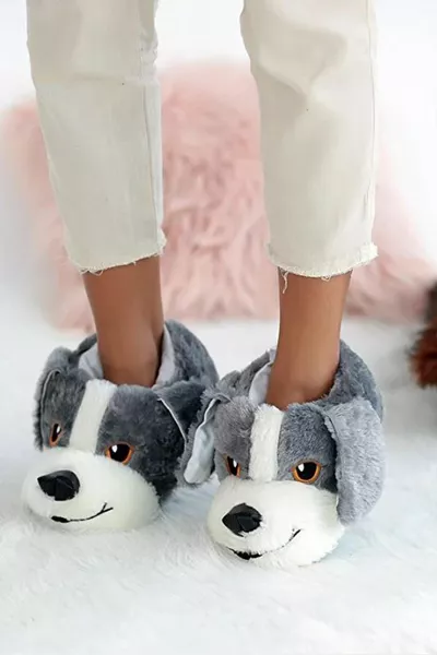 Нов сезон Заек Модел Нехлъзгаща се подметка Panduf Дамски домашни ботуши