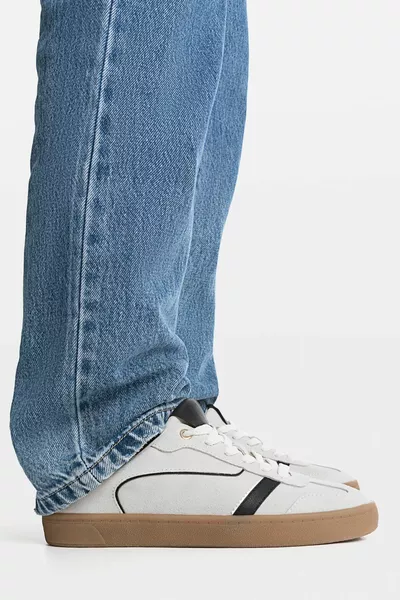 Parçalı deri spor ayakkabı