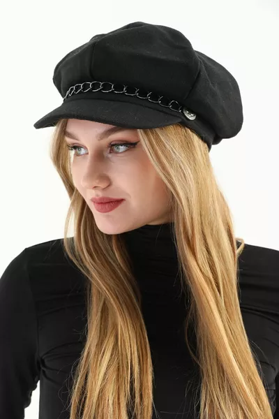 Женская черная цепочка Штамп Шляпа Художника