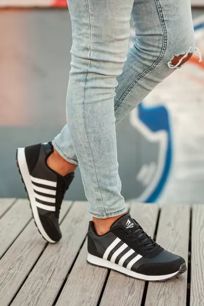 Zwart-wit voor heren Veters Casual Casual Zool Stijlvol ontwerp Wandelen Casual Sneaker Sneakers