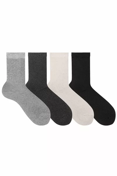 4 чифта дамски чорапи за кърпи зимни издръжливи токчета и пръсти тъмни цветове