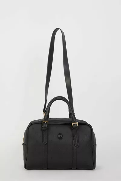 طباعة حقيبة كتف نسائية سوداء جديدة 