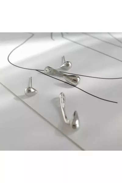 Orecchini in acciaio alla goccia alla moda - Anti-appannamento, anti-allergico - Nuova moda placcato argento