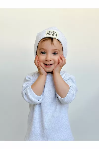 Lot de 3 béret en coton pour bébés et enfants gris