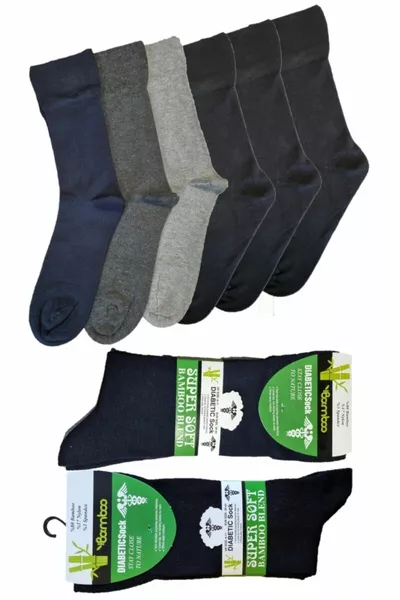 6 قطع سلس الرجال السكري الخيزران حلوى الجوارب مختلطة اللون السكري