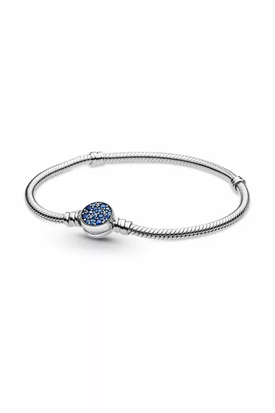 Moments Bracciale Clip Disco Blu Scintillante