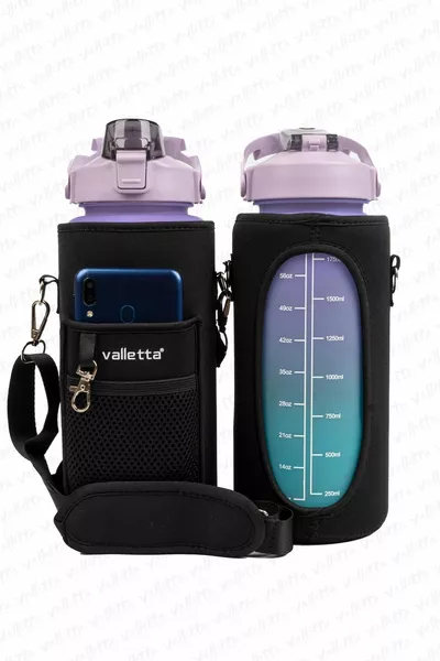 Eldorado Комплект от 3 BAG BPA Мотивационна бутилка за вода без BPA Лилава бутилка за вода, бутилка за вода