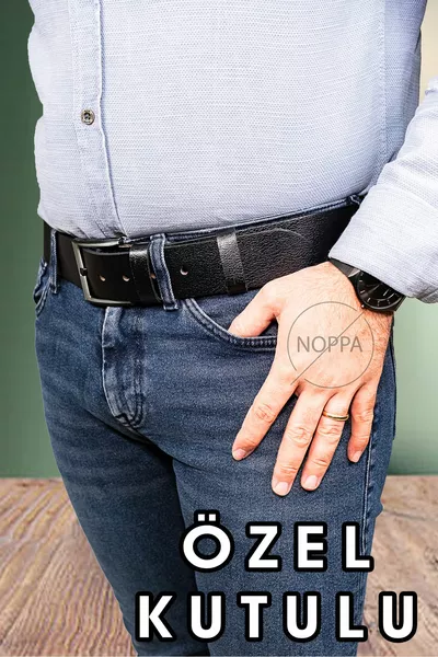 Cintura in denim sportivo da uomo in vera pelle % 4,5 cm Cintura regalo nera in pelle di bufalo Cintura sportiva per dote