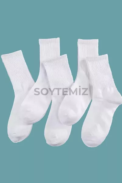 Calzini college bianchi tinta unita 6 paia