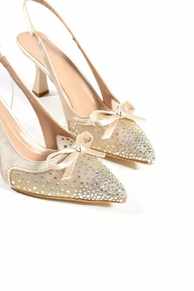 أوليفيا المرأة خنجر الحجر وأشار اصبع القدم القوس التفاصيل فتح الظهر مساء اللباس الكعب الكلاسيكي