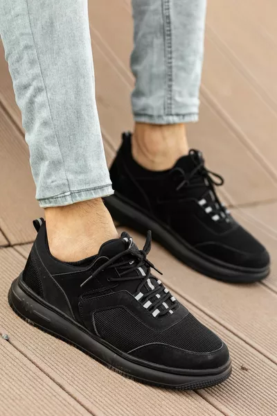 Мужские черные повседневные кроссовки на мягкой подошве на шнуровке удобные прочные легкие прогулочные кроссовки