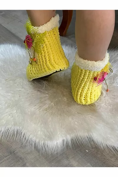 VELLUTO FELTRO SUOLA POMPON STIVALI CASA SCARPE DA CASA